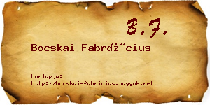 Bocskai Fabrícius névjegykártya